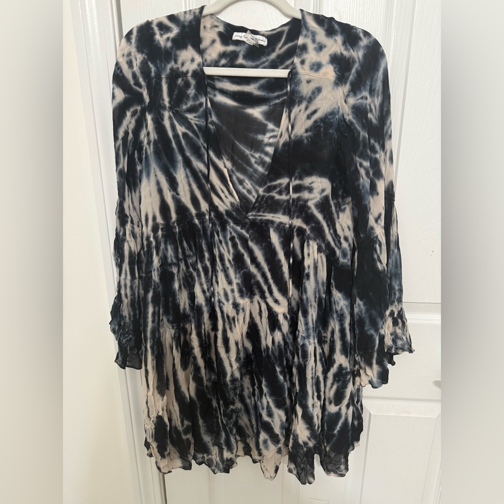 Young, Fabulous & Broke Tie Dye Sheer Mini Dress Size XS